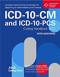 ICD-10-CM and ICD-10-PCS Coding Handbook 2022 With Answers Book Cover