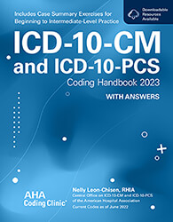 ICD-10-CM and ICD-10-PCS Coding Handbook 2023 With Answers Book Cover